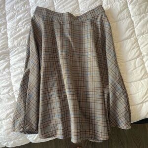 Plaid A-Line Knee length Skirt size M